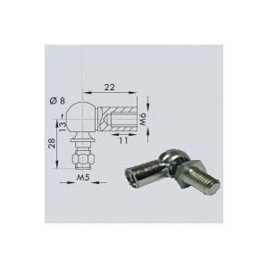 Cage à rotule avec rotule 10 (chape M6-Acier-28mm) Cage à rotule avec rotule 10 (chape M6-Acier-28mm)