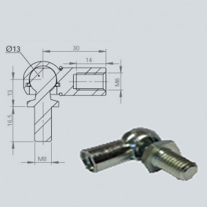 Cage à rotule diamètre 13 (chape M8-Acier-30mm) Cage à rotule diamètre 13 (chape M8-Acier-30mm)