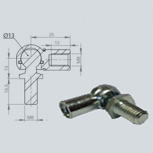 Cage à rotule diamètre 13 (chape M8-Acier-25mm) Cage à rotule diamètre 13 (chape M8-Acier-25mm)