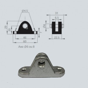 Support vérin ST P100 Diamètre 8 Support vérin ST P100 Diamètre 8