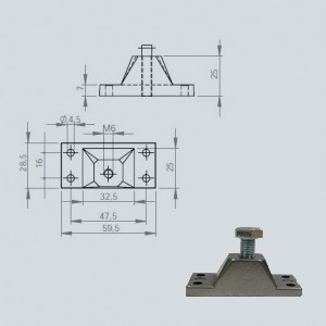 Support vérin ST P101 Diamètre 8 Support vérin ST P101 Diamètre 8