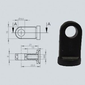 Chape à oeil 8/8 (chape M6-Nylon-23.5mm) Chape à oeil 8/8 (chape M6-Nylon-23.5mm)